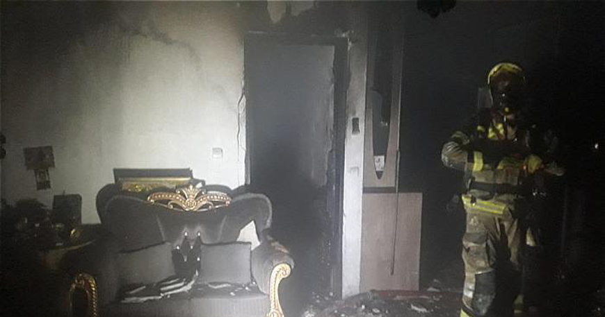 آتش سوزی منزل مسکونی واقع در شهرک ولیعصر